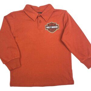 Harley-Davidson® Little Boys' Bar & Shield Long Sleeve Toddler Knit Rugby Shirt